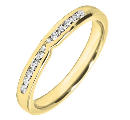 2.75mm Shaped Wedding Ring - 0.16ct Diamond | W584